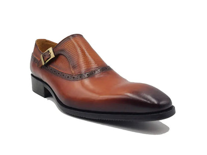 Carrucci Plain Toe Single Monk Loafer