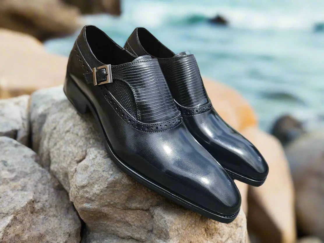 Carrucci Plain Toe Single Monk Loafer
