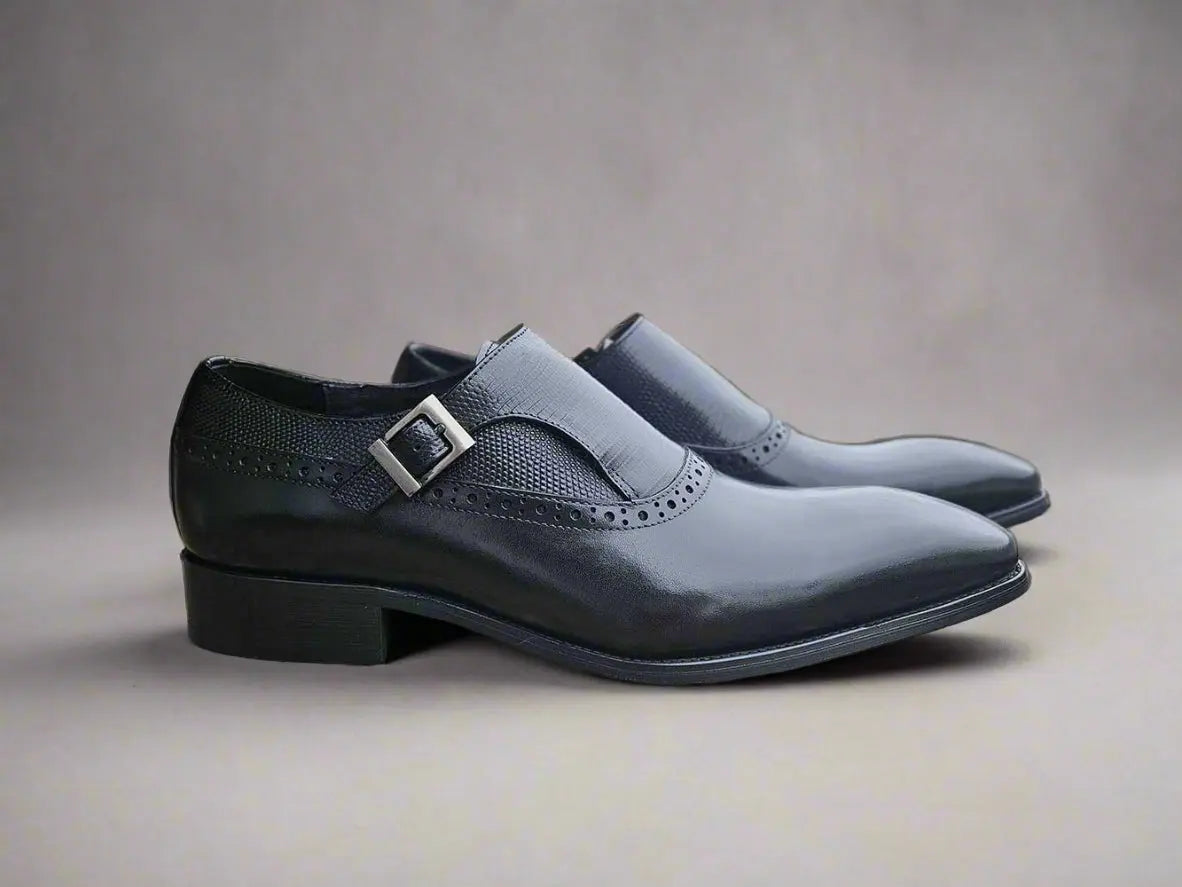 Carrucci Plain Toe Single Monk Loafer