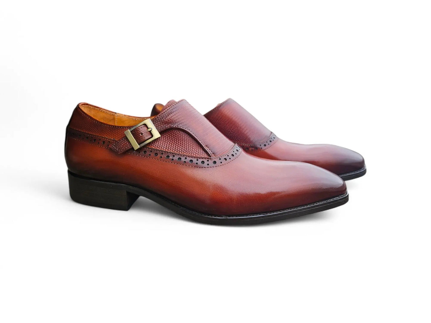 Carrucci Plain Toe Single Monk Loafer