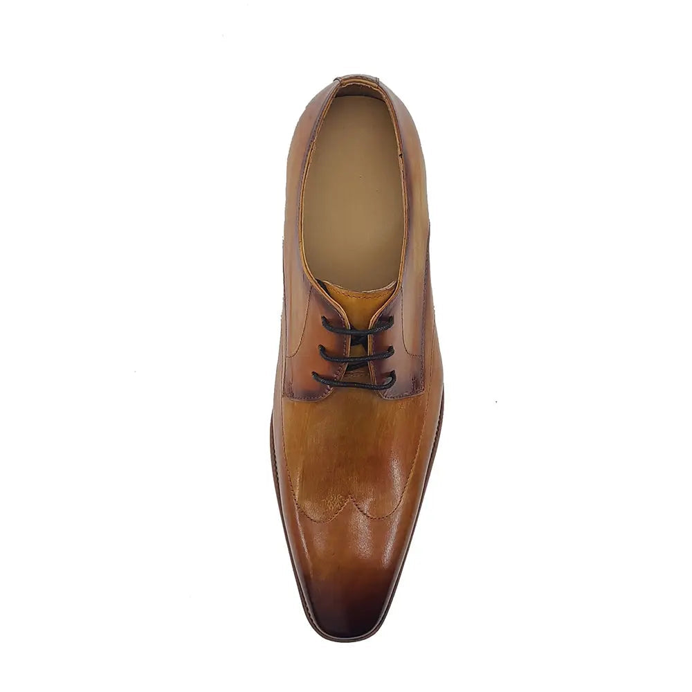 Carrucci Plain Toe Wing-tip Stitching Blucher style Oxford
