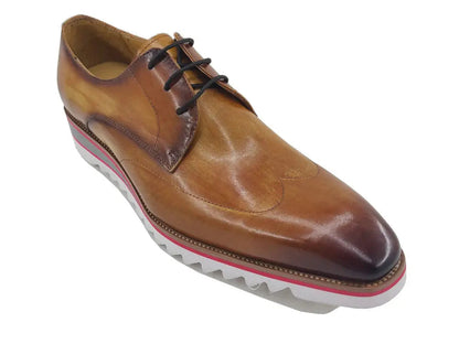 Carrucci Plain Toe Wing-tip Stitching Blucher style Oxford
