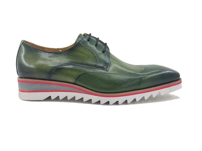 Carrucci Plain Toe Wing-tip Stitching Blucher style Oxford