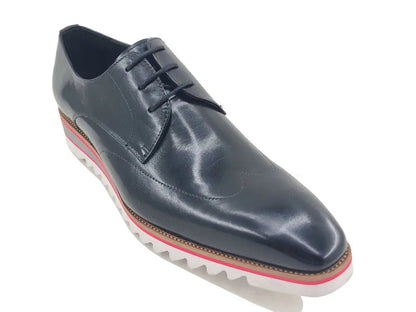 Carrucci Plain Toe Wing-tip Stitching Blucher style Oxford