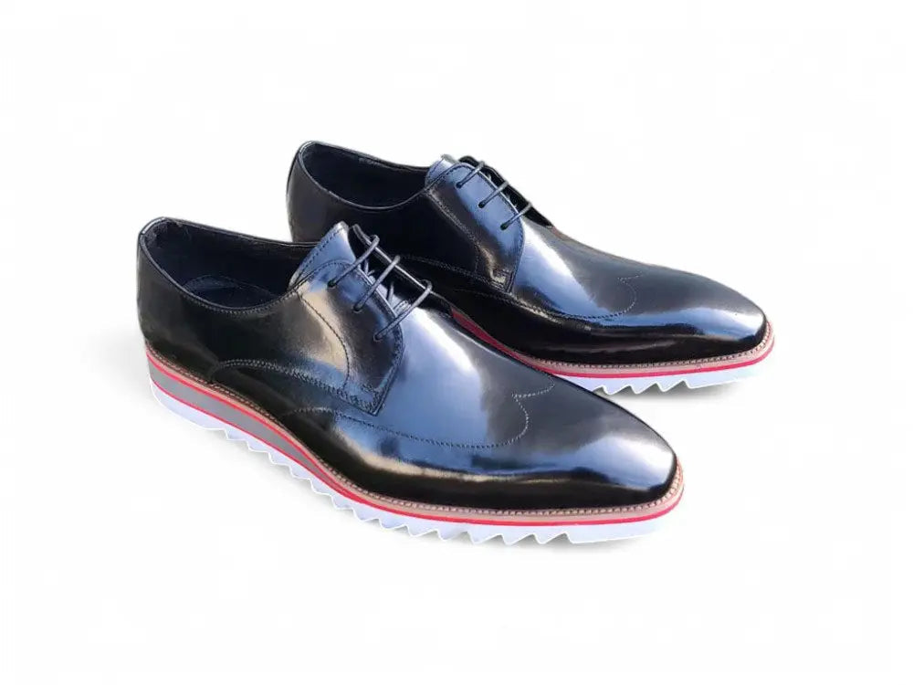 Carrucci Plain Toe Wing-tip Stitching Blucher style Oxford
