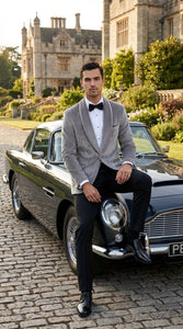 Men's Platinum Velvet Dinner Jacket with Satin Shawl Lapel | Formal Wedding Prom Blazer - Image 8