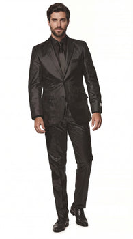Shiny Metallic Party Black Suit