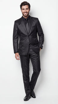 Shiny Metallic Party Black Suit