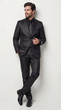 Shiny Metallic Party Black Suit