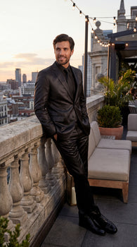 Shiny Metallic Party Black Suit