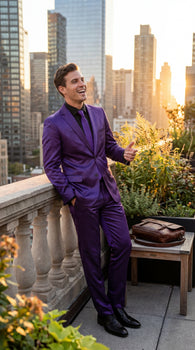 Shiny Metallic Party Blue Suit