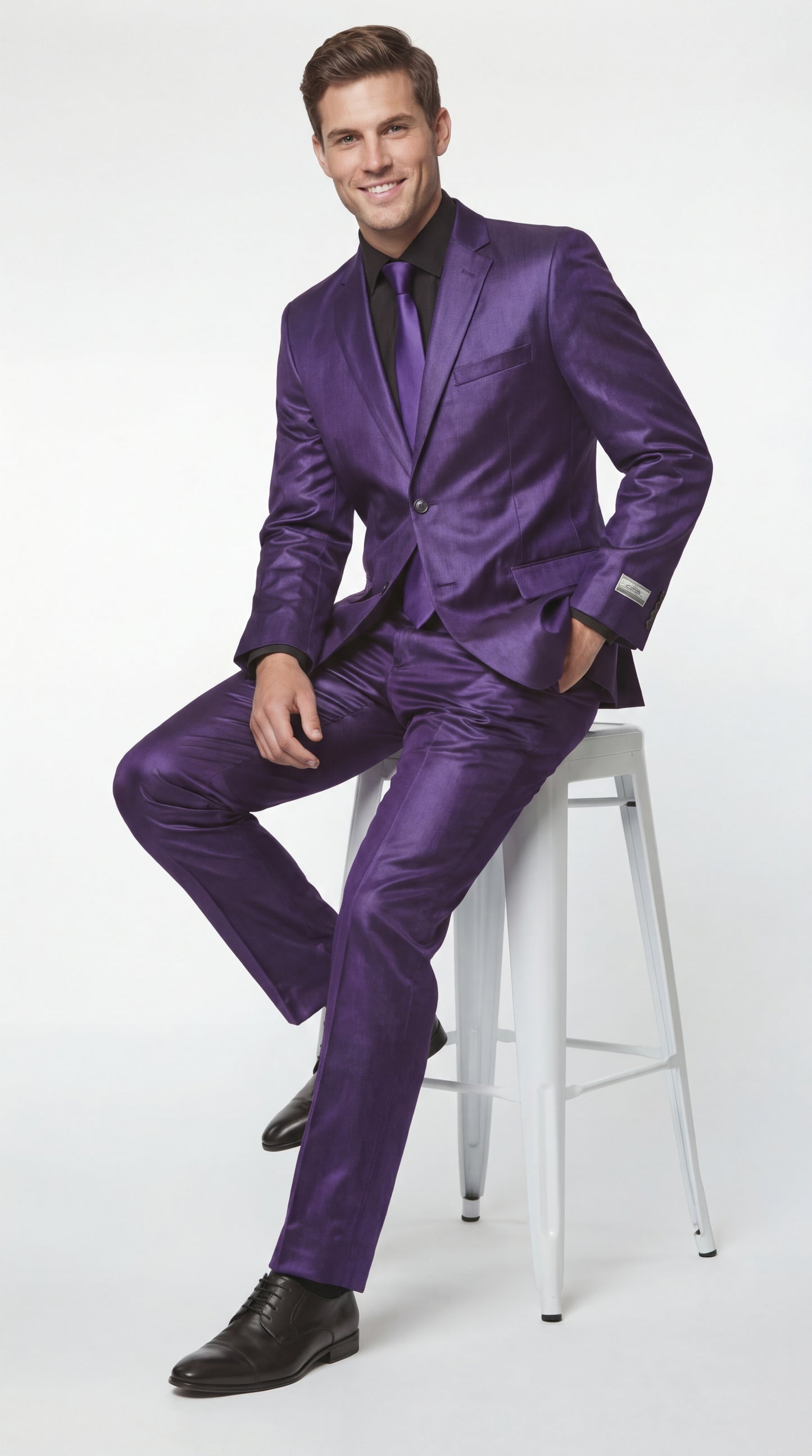 Shiny Metallic Party Blue Suit