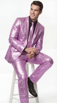 Shiny Metallic Party Lavender Suit
