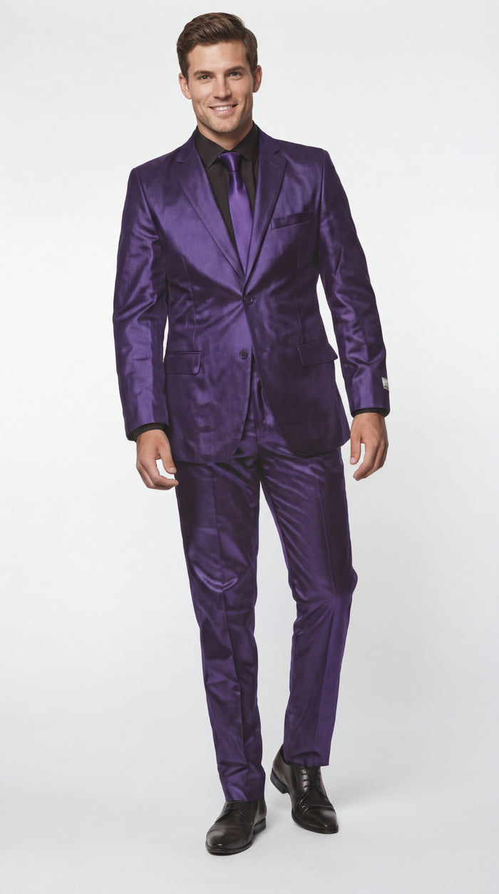 Shiny Metallic Party Blue Suit