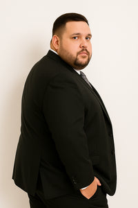 Cheap Plus Size Suits For Men - Big and Tall Suit For Big Guys Solid Black