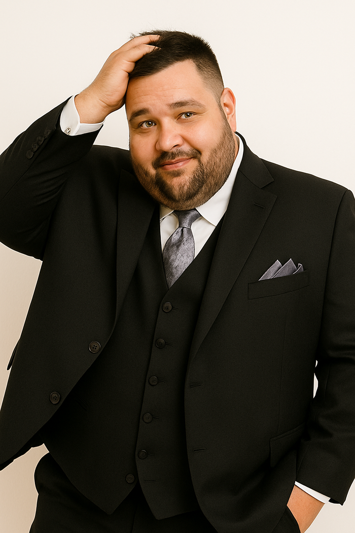 Cheap Plus Size Suits For Men - Big and Tall Suit For Big Guys Solid Black - Image 8