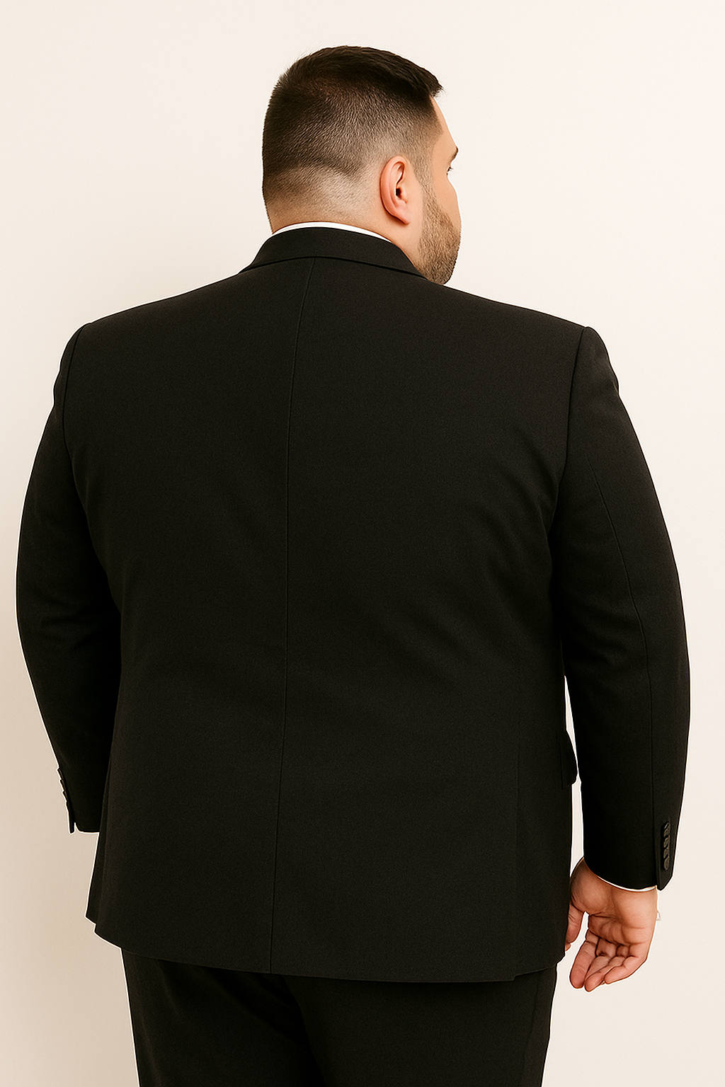 Cheap Plus Size Suits For Men - Big and Tall Suit For Big Guys Solid Black - Image 6