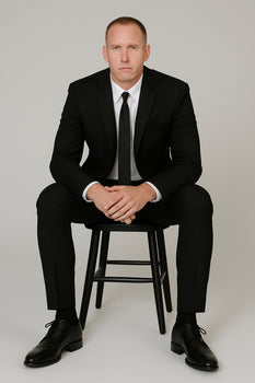 Poly Slim Fit Black Men'S Skinny Tapered Leg Lower Rise Pants Tuxedo