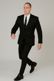 Poly Slim Fit Black Men'S Skinny Tapered Leg Lower Rise Pants Tuxedo