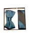 Men's Black / Blue Saphire Polyester Satin dual colors classic Bowtie with hankie - Men's Neck Ties - Mens Dress Tie - Trendy Mens Ties