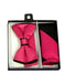 Men's Polyester Black/Hot Pink Satin dual colors classic Bowtie with hankie - Men's Neck Ties - Mens Dress Tie - Trendy Mens Ties