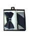 Men's Polyester Gray / Charcoal Satin dual colors classic Bowtie with hankie - Men's Neck Ties - Mens Dress Tie - Trendy Mens Ties