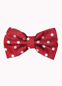 Men's Polyester Red and White Polka Dot Pattern Bowtie-Men's Neck Ties - Mens Dress Tie - Trendy Mens Ties