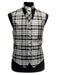 Men'S White/Grey Slim Fit Polyester Plaid Design Dress Tuxedo Wedding Vest/Bow Tie Fashion Set - Men'S Neck Ties - Mens Dress Tie - Trendy Mens Ties