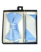 Men's White / Light Blue Polyester Satin dual colors classic Bowtie with hankie - Men's Neck Ties - Mens Dress Tie - Trendy Mens Ties