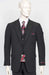 Poplin Fabric Pacelli 3pc Black Suit CAMERON-10000 Classic Fit Pleated Pants Athletic Cut