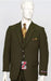 Poplin Fabric Pacelli 3pc Green Suit CAMERON-10004 Classic Fit Pleated Pants Athletic Cut