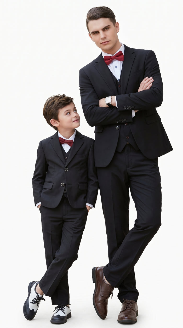 Dad And Son Black Matching wedding outfit Suits Perfect for toddler Suits wedding attire outfits