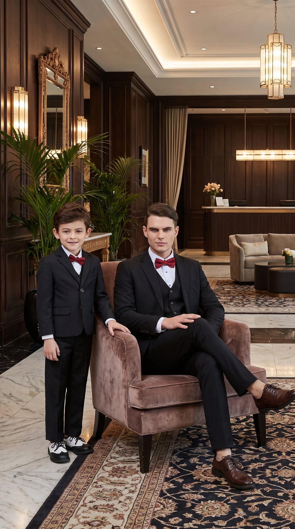 Dad And Son Black Matching wedding outfit Suits Perfect for toddler Suits wedding attire outfits