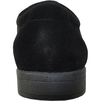 Bravo Mens Formal Suede Style Wedding & Prom Cap Toe Dress Shoe in Black