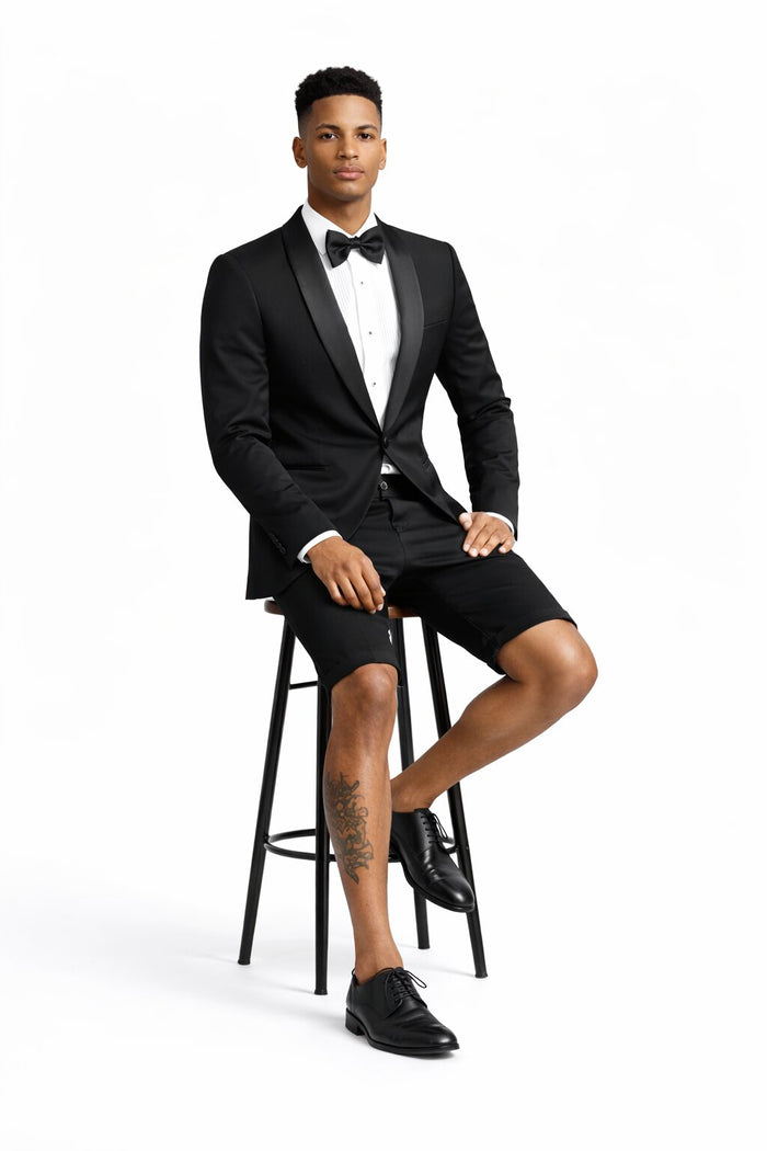 Black Tuxedo Jacket Plus Short