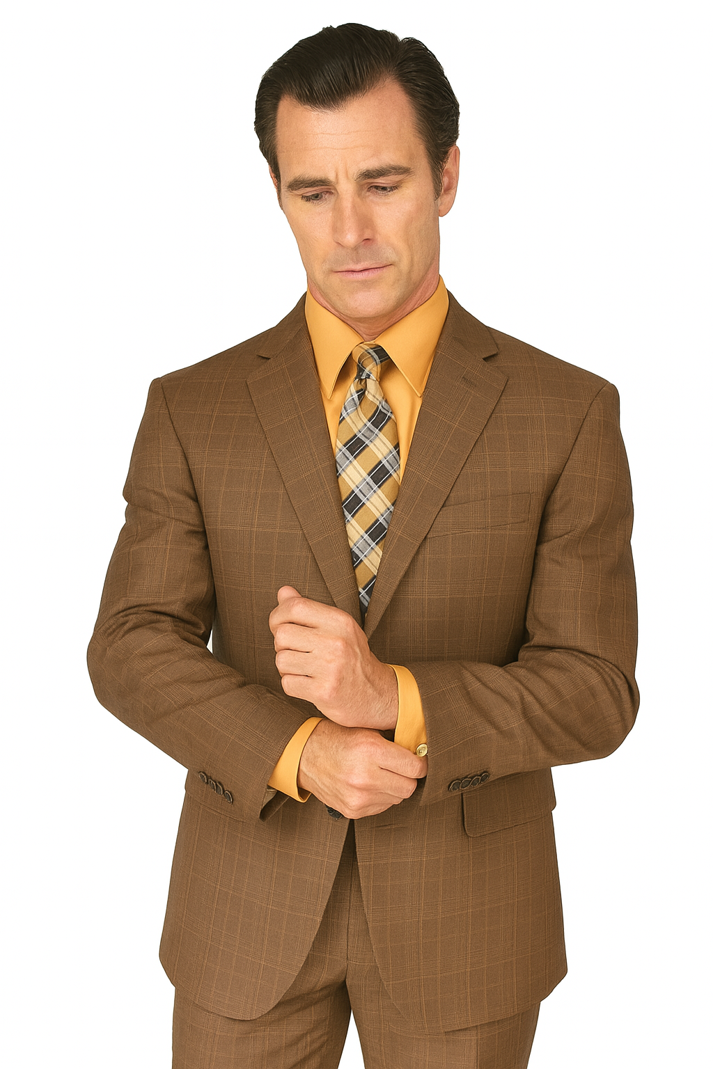 Renaissance Collection - Regular Fit 3 Piece Suit Chestnut Modern Fit