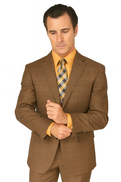 Renaissance Collection - Regular Fit 3 Piece Suit Chestnut Modern Fit