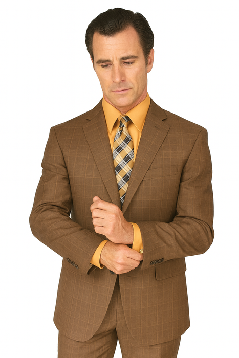 Renaissance Collection - Regular Fit 3 Piece Suit Chestnut