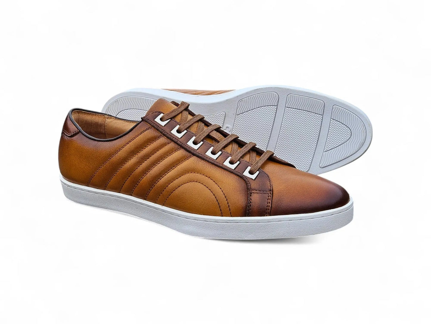 Carrucci Primo Hand Burnished Leather Sneakers