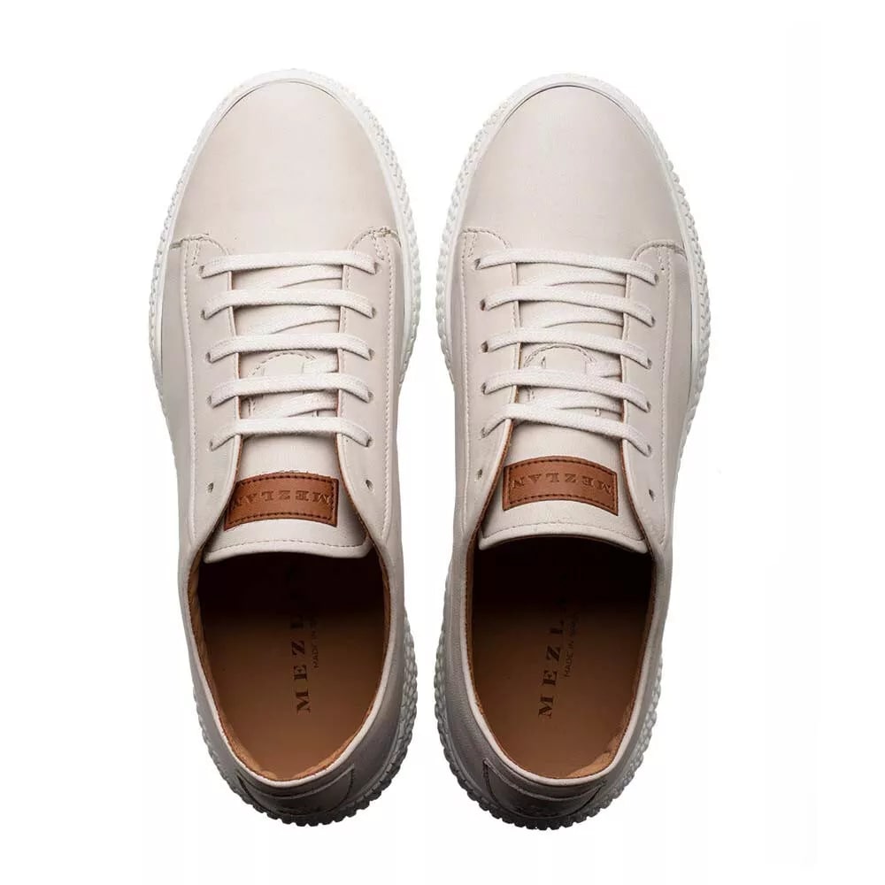 Mens Exotic Sneakers - Alligator Sneakers By Brand in Color White Leather - Image 5