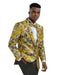 Mens Paisley Shawl Prom Tuxedo Blazer in Yellow Gold