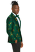 Men's slim fit hunter green and gold paisley prom and wedding tuxedo jacket