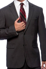 Prontomoda Birdseye Charcoal Suit Modern Fit