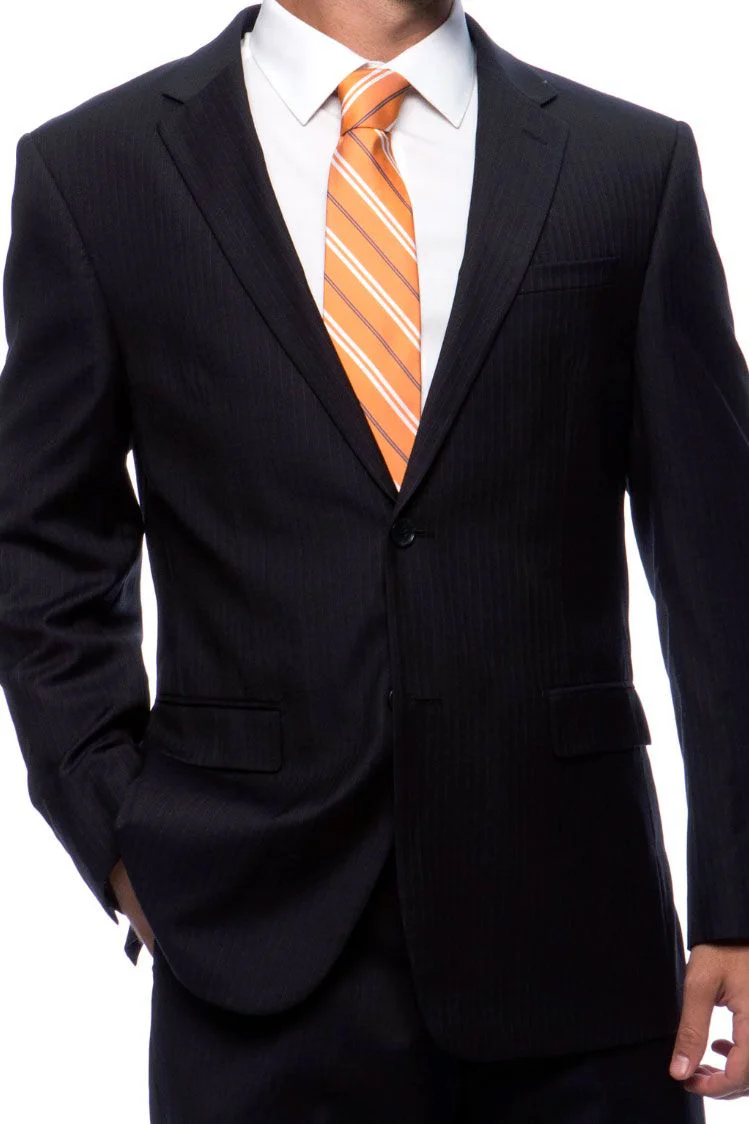 Prontomoda Black Stripe Suit  Modern Fit