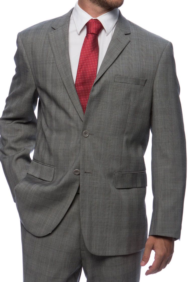 Prontomoda Glen Plaid Grey Suit Modern Fit