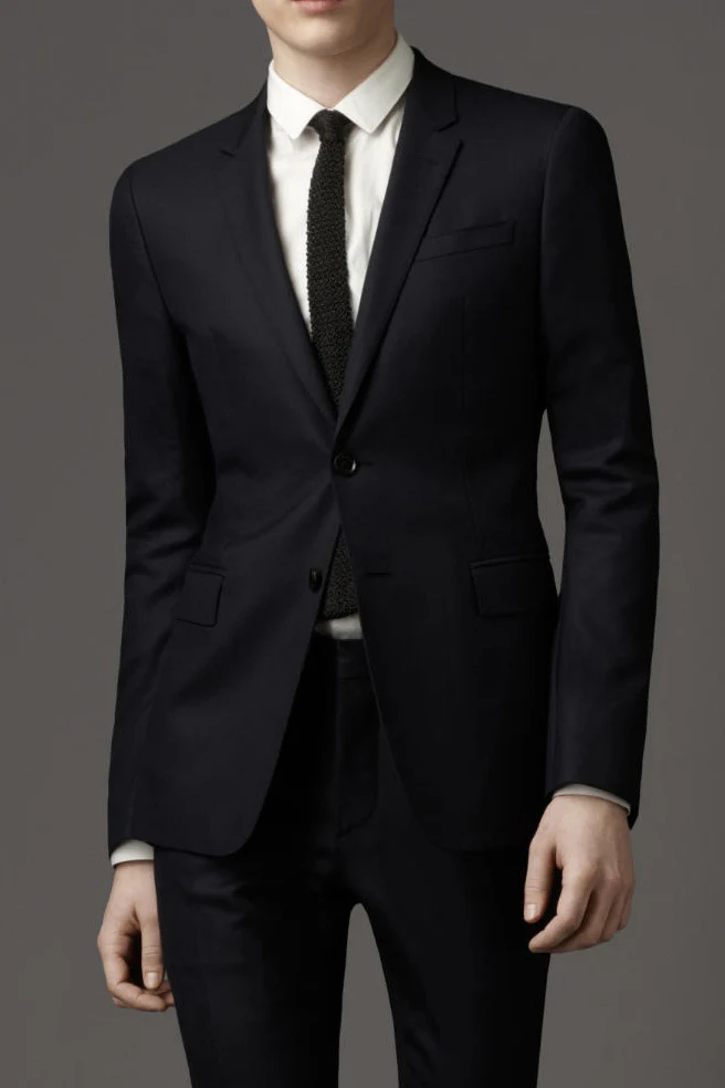 Prontomoda Men’s Solid Black Suit, Formal Wedding Business Dress Suit Modern Fit
