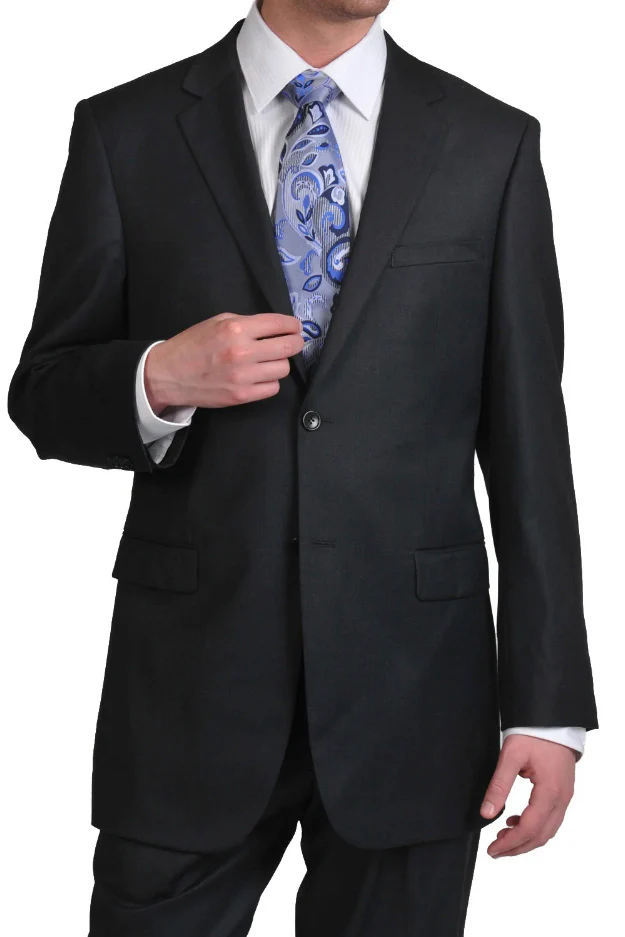 Prontomoda Solid Charcoal Suit Modern Fit