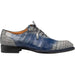 Mezlan Men's Pueblo Bi-Tonal Exotic Oxford Shoes – Pearl Grey & Blue Leather