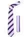 Microfiber Purple Lavender Striped Fashionable NeckTie With Hankie Set - Men's Neck Ties - Mens Dress Tie - Trendy Mens Ties