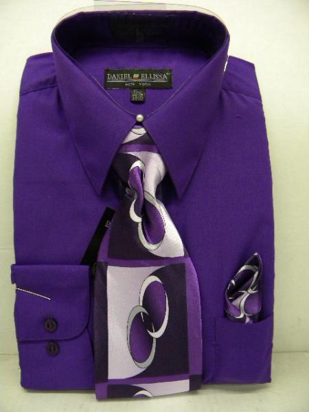 Affordable Clearance Cheap Mens Dress Shirt Sale Online Trendy - FerSH1 Men's Shiny Luxurious Shirt Lavender main image 0